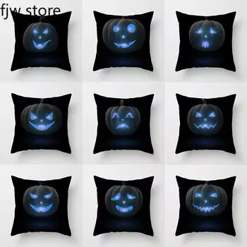 Хэллоуин тыква привидение лицо украшение наволочка вечеринка праздничный подарок диван подушка чехол спальня дом 45x45см 40x40cm