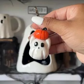 Хэллоуин тыква призрак брелок смола мультфильм белый призрак подвесное украшение украшение DIY рюкзак сумка кулон праздничный подарок B