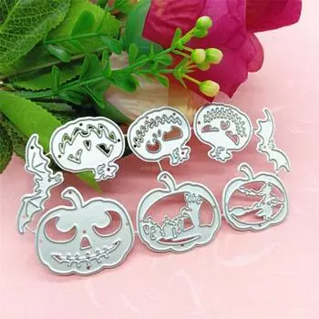 Хэллоуин Тыква с летучей мышью Дизайн Стиль Металлические штампы DIY Скрапбукинг Трафарет для тиснения Бумага Ремесло Шаблон альбома