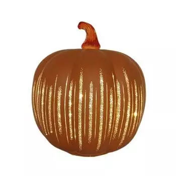 Хэллоуин Тыква Свет Работающий от батареек Светодиодный Стеклянный Тыквенный Фонарь для Хэллоуина Осени Осени Дня Благодарения Декор Small оранжевый