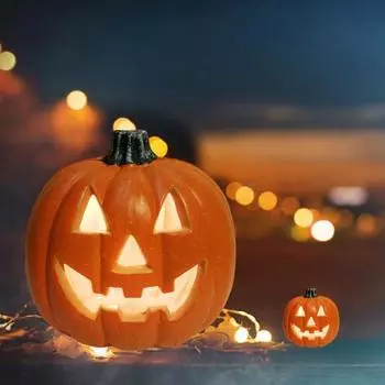 Хэллоуин тыква свет украшение батарейный свет тыква фонарь домашний настольный A