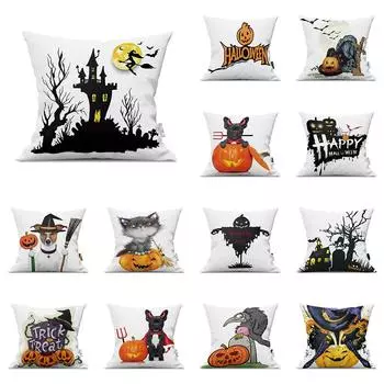 Хэллоуин Тыква Забавный принт с рисунком Чехлы для подушек для дома, гостиной, дивана, спальни, украшения, наволочка 40X40CM