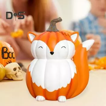 Хэллоуин тыква животное фигурка мультфильм лиса енот сова смоляная статуя скульптура для дома и улицы настольное украшение орнамент Raccoon