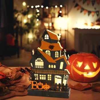 Хэллоуин тыквенный дом реквизит настольное украшение с летучими мышами паутина классика