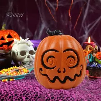 Хэллоуин Тыквенный Фонарь Свет Страшное Лицо Тыквенная Лампа Реалистичные Открытые Украшения Хэллоуина для Крыльца, Газона и Сада B
