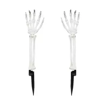 Хэллоуин Украшение для земли, Имитация костей рук, Наземный скелет Фестиваль Украшение двора Кости рук Реквизит для костюма One Size