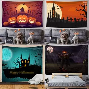 Хэллоуин украшение дома гобелен Мандала настенная ткань дорожный матрас хиппи колдовство богемное украшение 100x75cm
