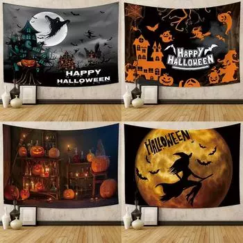 Хэллоуин украшение гобелен Ведьма тыква украшение стены фон ткань для дома гостиная спальня украшение гобелен 100x75cm