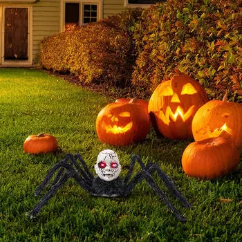 Хэллоуин Украшение Паук Страшный Волосатый Светящийся для Газона Уличный Двор