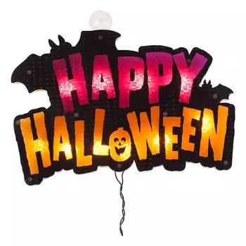 Хэллоуин украшение передней двери световой знак подвеска светодиодный светильник для внутреннего и наружного украшения двора