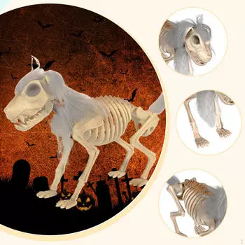 Хэллоуин Украшение Собачий Скелет 15x3.1x9.8дюйм Учебное Пособие для Домов с Привидениями Легкое Животное