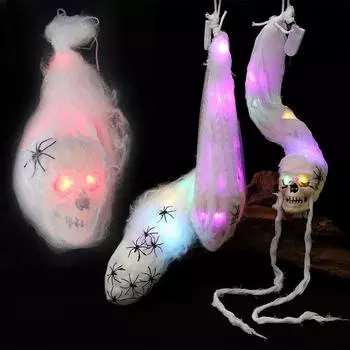 Хэллоуин украшения ужас светящийся череп паук висячие украшения A