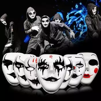 Хэллоуин уличных танцев ужасов маска полное лицо V-Shadow танцевальная вечеринка маска для лица Марди Гра косплей дьявол реквизит лицо капюшон для карнавальной ночи