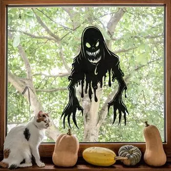 Хэллоуин ужас черный призрак спальня гостиная фон декоративные наклейки на стену самоклеящиеся 40*60CM/fun-e110