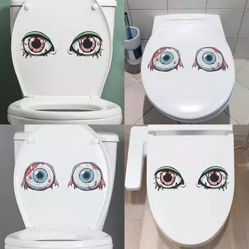 Хэллоуин ужас глазное яблоко домашняя ванная комната атмосфера ванная комната декоративная наклейка для унитаза 18*29CM/fun-m179