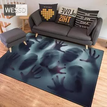 Хэллоуин Ужас Ковер Для Спальни Забавный Коврик 3D Печатный Детская Комната Ковер Коврик Для Ванной Комнаты Хэллоуин Украшения Коврики 40x60cm 1pcs