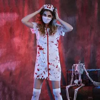 Хэллоуин Ужас Кровь Медсестра Костюм Женский Мужской Костюм Доктора Пара Праздник Террор Косплей Хэллоуин Ролевая Игра Костюм Mens L