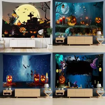 Хэллоуин ужас тыквы принт гобелен дома гостиная спальня украшения стены фон ткань гобелен 100x75cm