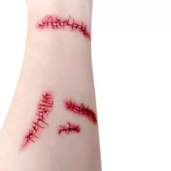 Хэллоуин Ужасы Пятна Крови Шрамы Татуировки One Size