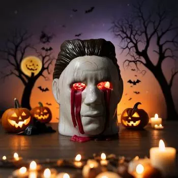 Хэллоуин Ужасы Призраки Подсвечник Домашнее Украшение для Спальни (Со свечой) One Size