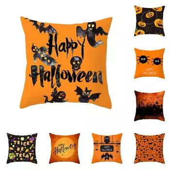 Хэллоуин Ужасы Тыква Летучая мышь с принтом Чехлы для подушек для дома Гостиная Украшение дивана Пледы Наволочки 40X40CM