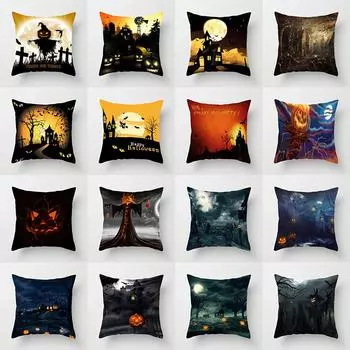 Хэллоуин вечеринка ужас замок креативная подушка чехол для подушки День мертвых тыква дьявол принт наволочка домашний декор орнамент 40x40cm