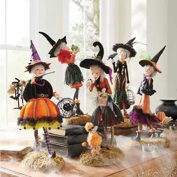 Хэллоуин Ведьма Кукла Смола Украшение Офис Спальня Рабочий Стол Очаровательная Фигурка Украшение Украшение Синтетический Материал Смола
