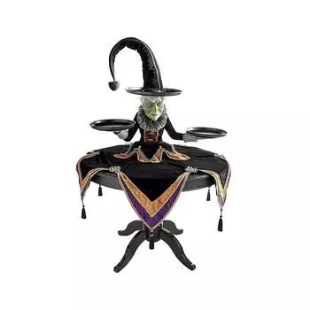 Хэллоуин Ведьма Миска для закусок Стенд Фестивальная вечеринка Тарелки для кексов Сервировочная посуда Стол Поднос для хранения конфет для вечеринки Праздник чёрный