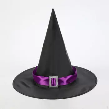 Хэллоуин Ведьма Шляпа Головной убор Современные Аксессуары для костюма для Вечеринки Маскарада Purple ribbon