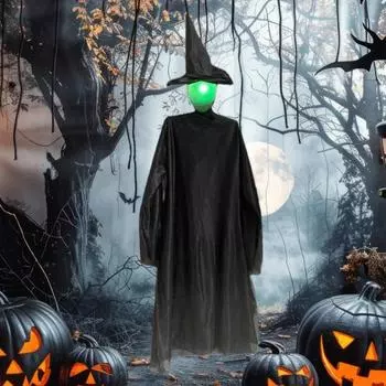 Хэллоуин Ведьма Украшение Уличная Ведьма Держащая Руки Статуя Светящаяся Кричащая Фигурка Ведьмы
