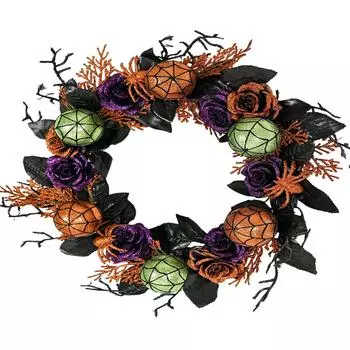 Хэллоуин Венок Хэллоуин Украшения Подвеска Украшение для дома Украшение двери Фестиваль Спектра Череп Подвеска на дверь Трансграничный Новый One Size