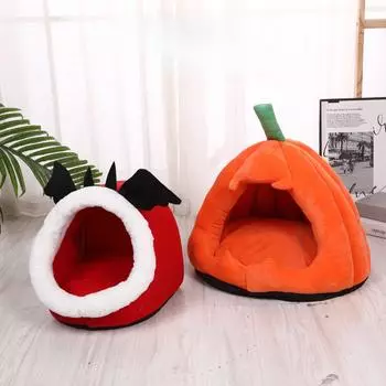 Хэллоуин Веселье Полузакрытый наполнитель для домашних животных Кошки и собаки Универсальный креативный милый наполнитель для кошачьего туалета на все времена года S30*30*27cm