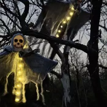 Хэллоуин Висячие Мрачные Жнецы со светодиодной подсветкой Жуткий Открытый Декор Скелет Летающие Призраки Дом с Привидениями Реквизит Товары для Хэллоуина