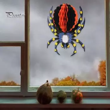 Хэллоуин Висячие Украшения Летучая Мышь Призрак Паук Летучая Мышь Соты Бумаги Подвеска Орнамент Дом с Привидениями Бар Крытый Открытый Праздничная Вечеринка Декор Поставки