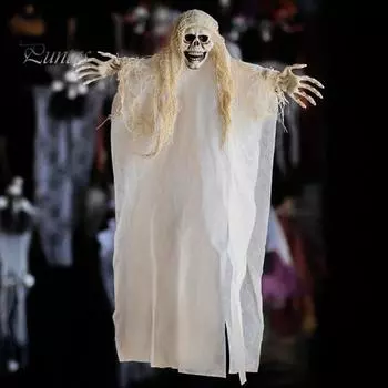 Хэллоуин Висячий Декор Призрака Широкое Применение Универсальный Реалистичный Многофункциональный Подвеска для Вечеринок Дома с Привидениями чёрный