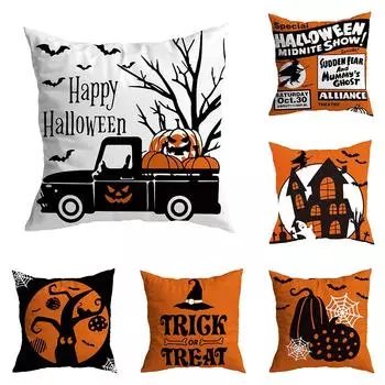Хэллоуин Волшебник летучая мышь с принтом тыквы Чехлы для подушек для дома, гостиной, декора дивана, наволочка 45*45 см 40X40CM
