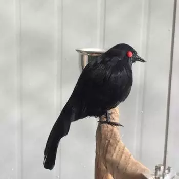 Хэллоуин Ворона Реалистичный Выглядящий Супер Мягкое Перо Черный Пернатый Ворон Хэллоуин Декор 3