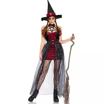 Хэллоуин Взрослый Костюм Ведьмы Наряд, Костюм Ведьмы, Платье Ведьмы Вампир M