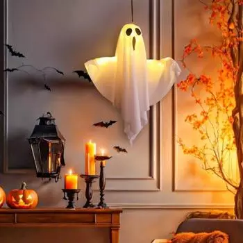 Хэллоуин вечеринка светодиодный светящийся призрак украшение ужасная атмосфера дом с привидениями бар подвесной реквизит ужасов с огнями