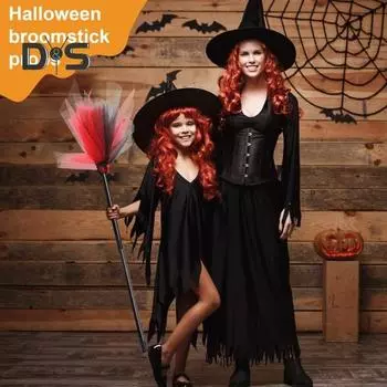Хэллоуин ведьмы метла волшебник косплей аксессуар реквизит для вечеринки на Хэллоуин реалистичная пластиковая метла украшение для сценического представления фиолетовый