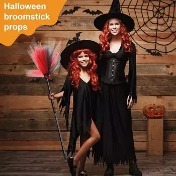Хэллоуин ведьмы метла волшебник косплей аксессуар реквизит для вечеринки на Хэллоуин реалистичная пластиковая метла украшение для сценического представления фиолетовый