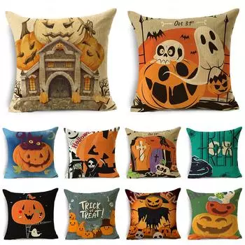 Хэллоуин весело тыква пугало с принтом наволочка для дома гостиная диван украшения пледы наволочка 40X40CM