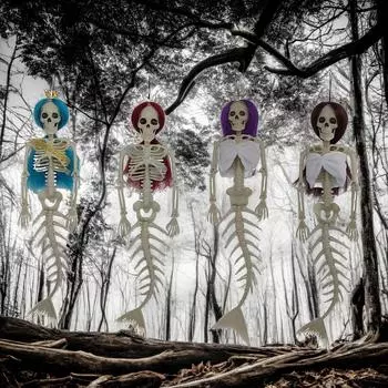 Хэллоуин висит русалка кость кулон открытый дворик дом с привидениями вечерние праздничное украшение 1 PC синий