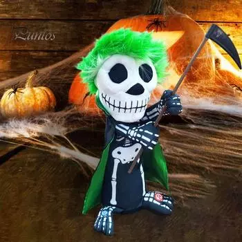 Хэллоуин вращающийся скелет фигурка электрическая музыка вращающийся скелет с красными светящимися глазами для Хэллоуина фестиваль призраков реквизит D