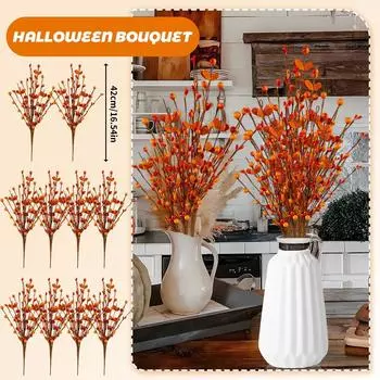 Хэллоуин Ягодные ветки День благодарения Ветки Ручной работы Ягоды Искусственные фрукты Пучок One Size