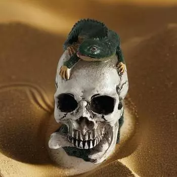 Хэллоуин Ящерица Череп Фигурка В натуральную величину Смола Череп Статуя Скульптура Домашний Офис Настольный Книжная Полка Украшение Орнамент Фестиваль Подарок A