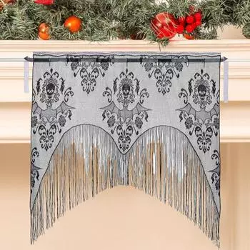 Хэллоуин занавеска на окно череп летучая мышь кружево занавеска украшение Хэллоуин дверь окно балдахин