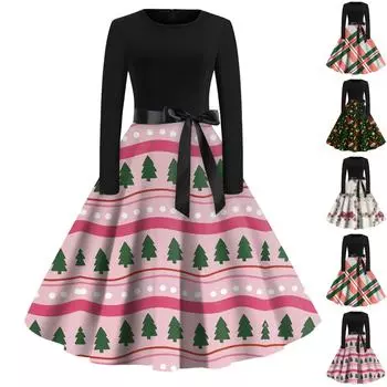 Хэллоуин женское повседневное модное винтажное платье с круглым вырезом и принтом XXL