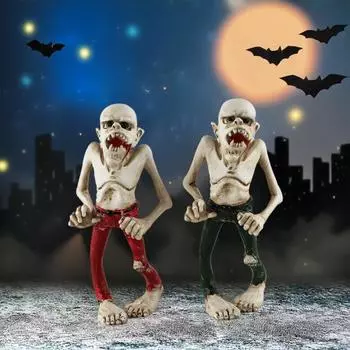 Хэллоуин жуткая мини-статуэтка мумия зомби скелет смоляная статуэтка скульптура для домашнего офиса украшение рабочего стола украшение праздничный подарок E