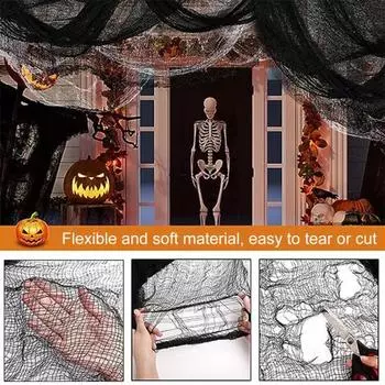 Хэллоуин жуткая ткань украшения Хэллоуина страшная жуткая ткань марля DIY реквизит товары для дома с привидениями чёрный